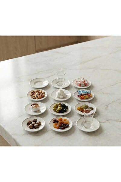 AR HOME 12 Pcs Multi Purpose Mini Porcelain Plate Set