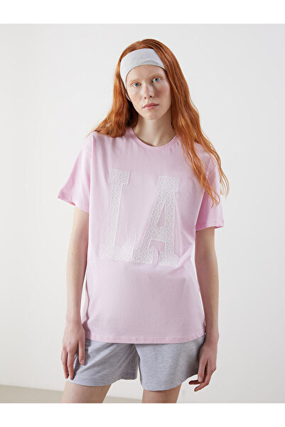 LC Waikiki Tricou de damă Özmarka, nou sezon, cu decolteu rotund și broderie