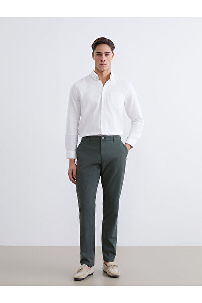 LC Waikiki بنطلون تشينو رجالي بقصة ضيقة كاكي