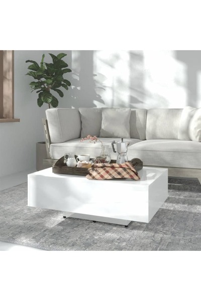 Concept Masă de cafea, alb lucios, 85x55x31 cm, PAL