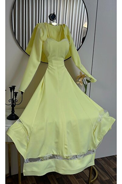 ZAYNAFASHIONSA yellow evening dress