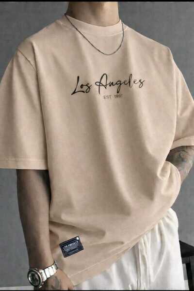 New Shine Los Angeles Est 1997 Printed Beige Unisex T-Shirt