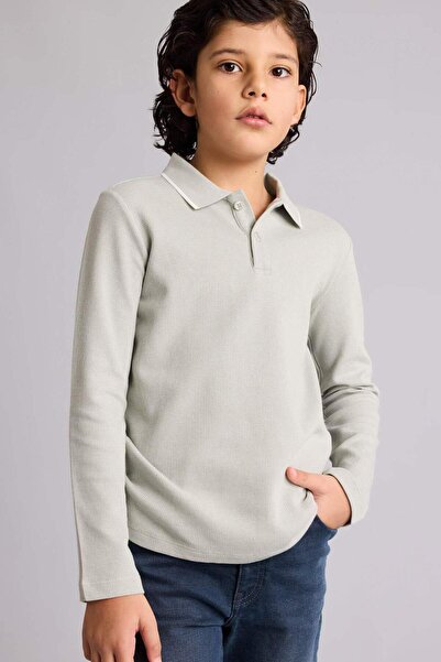 DeFacto Regular Fit Polo Collar Waffle Long Sleeve Polo T-Shirt for Boys H188...