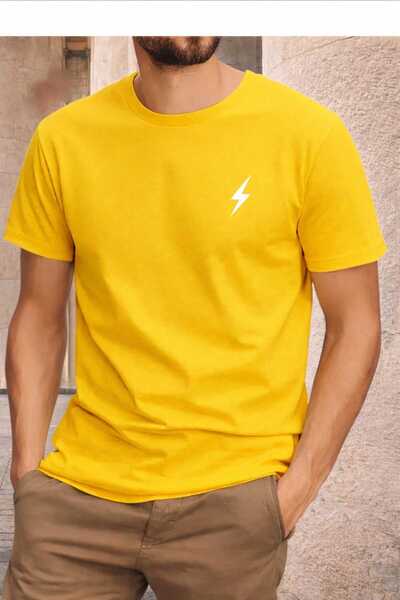 New Shine Lightning Bolt Printed Yellow Unisex T-Shirt