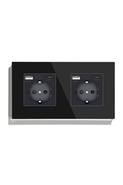 Choice17 مقبس حائط كهربائي أسود من النوع C مقاس 157 مم، متوافق مع معايير الات...