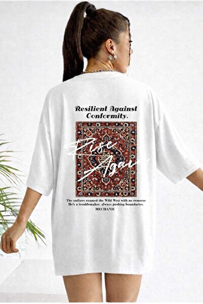 New Shine Rise Again Carpet Patterned White Unisex T-Shirt