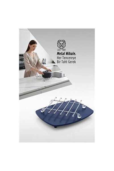 İsmiyle Al Znv Mey Import ®   Juliette Series Chrome Square Metal Trivet - 19...