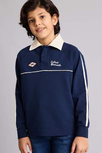 DeFacto Μπλουζάκι πόλο με στάμπα μεγάλου μεγέθους για αγόρια G7777A826SP