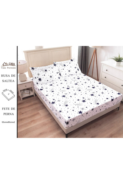 FIONNA.RO Duvet Cover 180x200cm - White With Stars