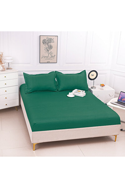 FIONNA.RO Thin Satin Damask Duvet Cover 180x200cm - Green