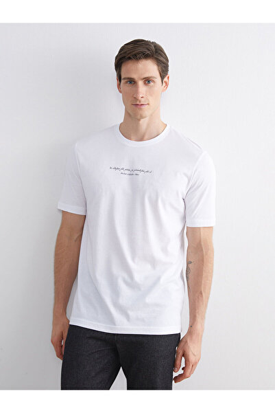 LC Waikiki Ανδρικό μπλουζάκι Özmarka New Season με στάμπα και λαιμόκοψη ποδηλ...