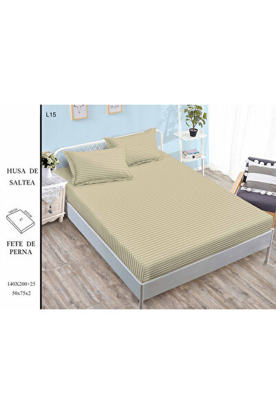 FIONNA.RO Satin Damask Duvet Cover 140x200cm - Beige