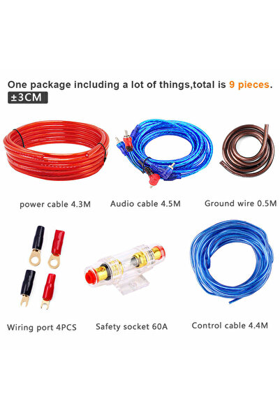 Choice4 ALLOET 1500W 1500W Audio Speakers Wiring Kit 8GA Car Power Amplifier ...