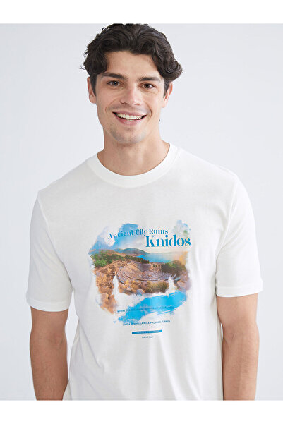 LC Waikiki Ανδρικό μπλουζάκι από χτενισμένο βαμβάκι Özmarka New Season Crew Neck