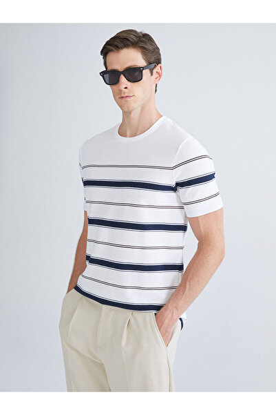 LC Waikiki Peak New Season Crew Neck Striped Men's T-Shirt