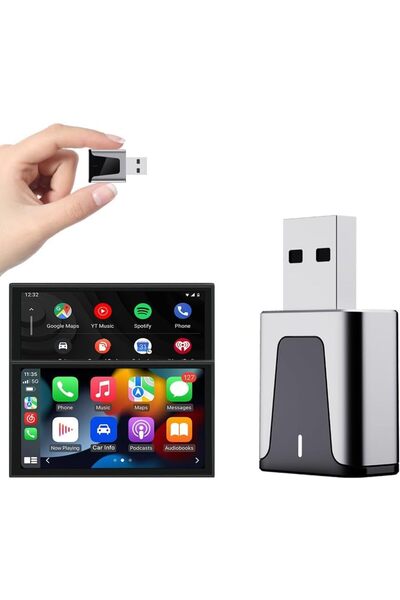 Generic 2 in 1 Wireless CarPlay & Android Auto Adapter for Cars - محول لاسلكي...