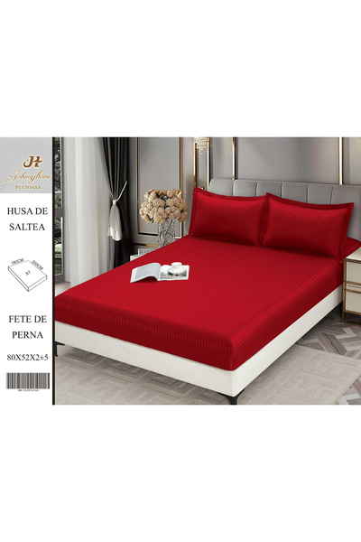 FIONNA.RO Satin Damask Duvet Cover 180x200cm - Bordeaux