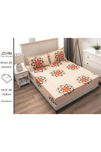 FIONNA.RO Duvet Cover 180x200cm - Beige With Flowers
