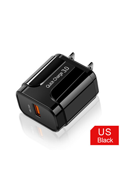 Choice1 Black US 18W 3A EU/US Plug Phone Charger Quick Charging Charger Mobil...
