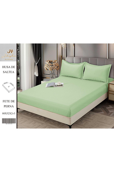 FIONNA.RO Satin Damask Duvet Cover 180x200cm - Mint Green