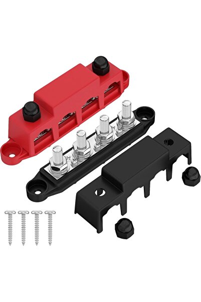 Generic كتلة توزيع الطاقة NALACAL 250A 12V 3/8 بوصة، كتلة توصيل بأربعة مسامير...