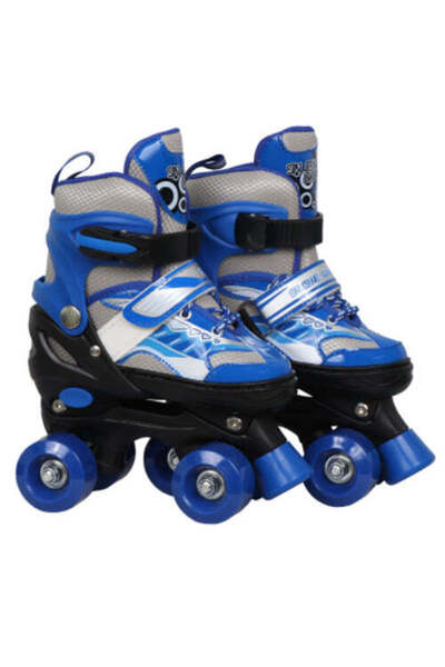 Toybox Kids Unisex Four Wheel Roller Skating Shoes, Blue, Size M(34-38)