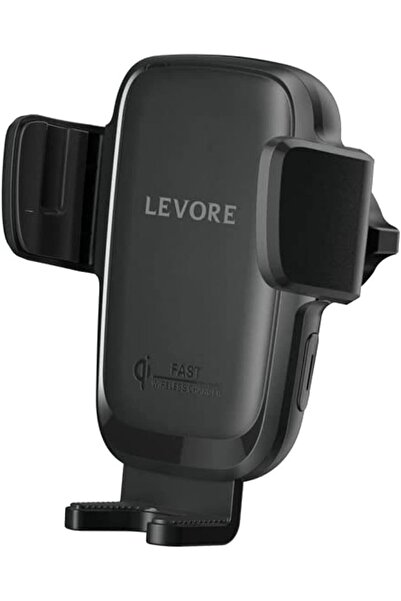 Generic حامل هاتف للسيارة مزود بشاحن لاسلكي ليفور بقوة 15 واط بتقنية Qi، مع م...