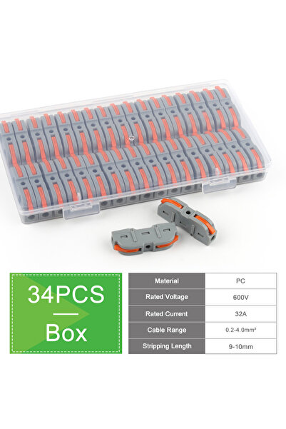 Choice3 Boxed NC-221O 34PCS Boxed Lever Quick Home Wire Connectors Terminals ...
