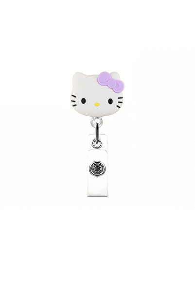 Choice1 D Kawaii Gift Sanrio Cat Retractable Badge Reel Sparkling Acrylic 360...