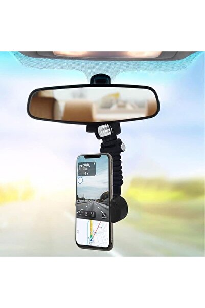 Generic Rear View Mirror Phone Holder for Car | 360° Rotating & Adjustable Mo...
