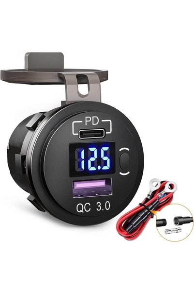 Generic مقبس شحن سريع من النوع C بتقنية PD و QC 3.0، منفذ USB للشحن السريع 12...