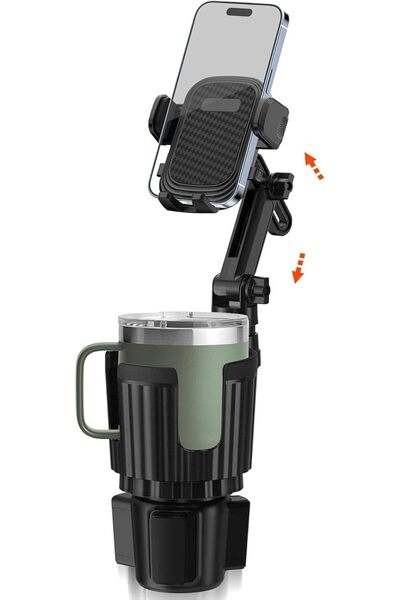 Generic حامل هاتف 2 في 1 لحامل أكواب السيارة مع قاعدة قابلة للتعديل، حاملات ه...