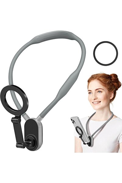 Generic حامل هاتف للرقبة من KASTWAVE مع قاعدة تثبيت لكاميرا GoPro ومشبك هاتف ...