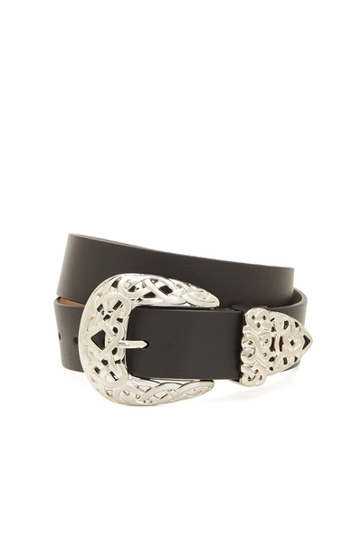 Network Siyah Bohem Toka Detaylı Kadın Deri Kemer