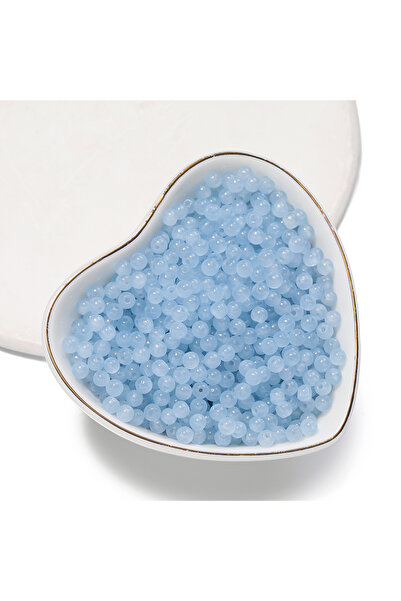 Choice12 ١٠٠ قطعة من الخرز الزجاجي الملون الأزرق السماوي، ٥٠/١٠٠ قطعة، ٤ مم، ...