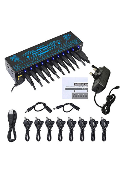 choice2 with UK plug Amuzik Guitar Effector Pedal Power Supply 10 Isolated DC...