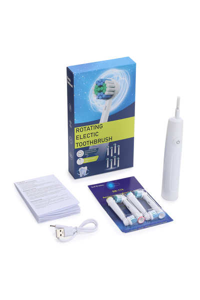 Choice White set 3D Rotating Electric Toothbrush 5 Modes USB Fast Rechargeabl...