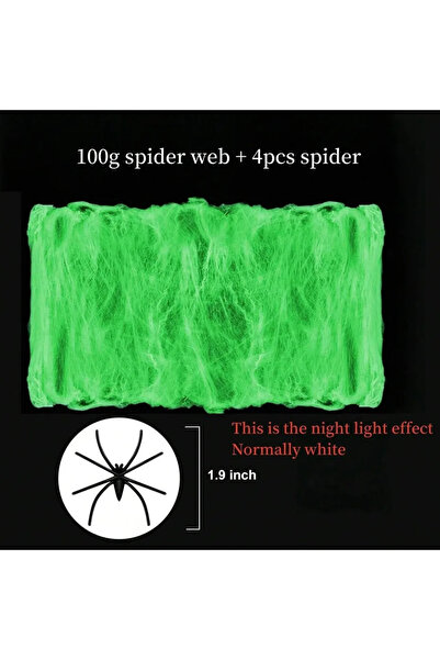 Choice1 100 غرام من خيوط العنكبوت، 20 عنكبوتًا، خيوط عنكبوت بيضاء متوهجة قابل...