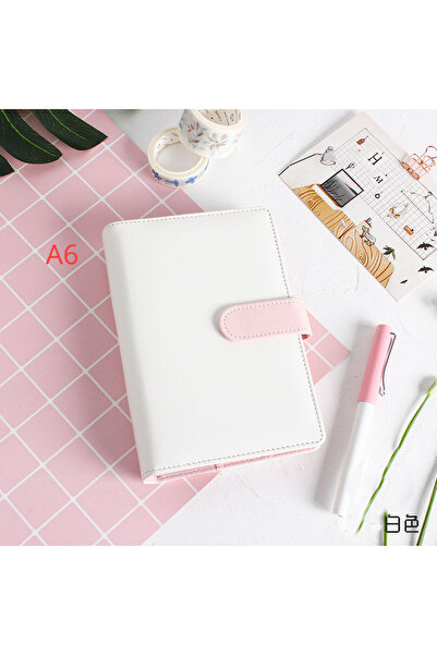 Choice7 A6 white New Vintage Refillable Notebook File Folder Notepad Cover Le...