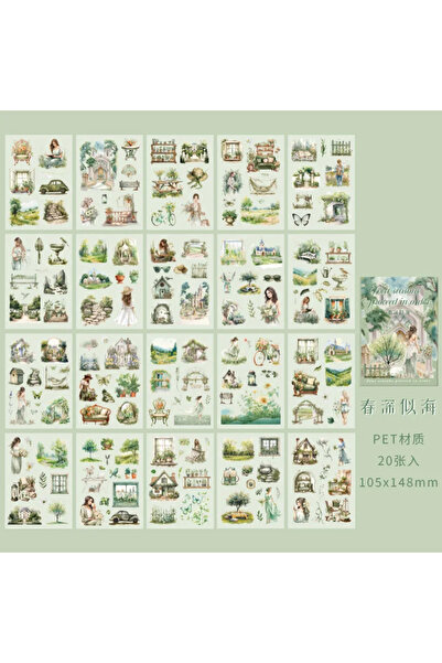 Choice1 D Spring Is Like Sea 20Pcs Package travel Dairy Supplies Stickers Fou...