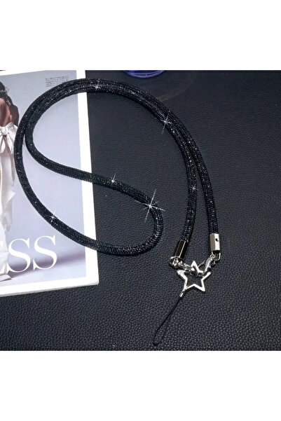 Choice4 black-long Short /Long Style Glitter Rhinestone Phone Lanyard Luxury ...