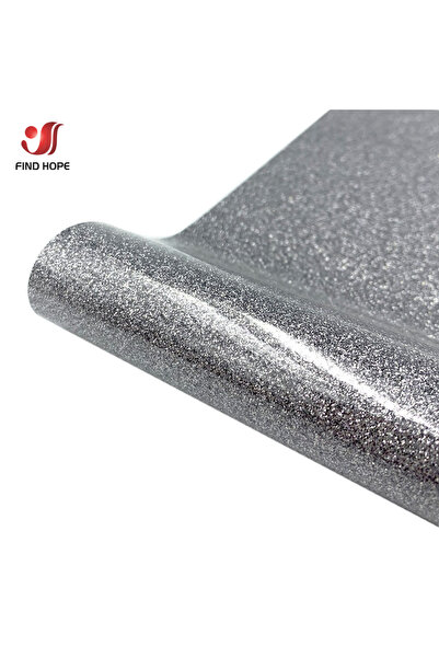 Choice17 7.8 × 10 بوصة (20 × 25 سم) فينيل حراري أسود فضي لامع لنقل الحرارة، ق...