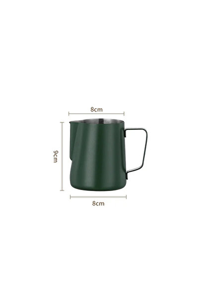 Choice4 350ML Dark Green 304 Stainless Steel Coffee Milk Frother Jug With Sca...