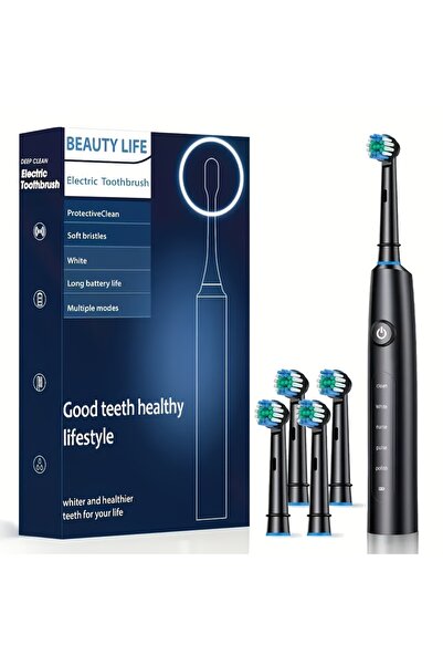 Choice3 Black 4 Brush Electric Rotating Toothbrush Deep Clean Whitening Teeth...
