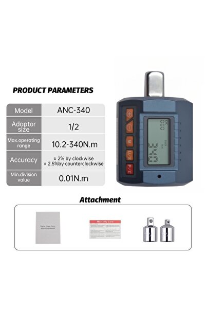 Choice3 ANC-340 ANC N.M Industrial Large Screen Digital Torque Meter Special ...