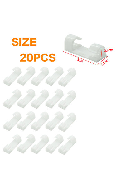 Choice5 20 مشبك كابلات صغير أبيض اللون، منظم أسلاك، حامل أسلاك، إدارة الكابلا...