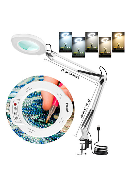 Choice7 New Long--White 72LED 8X/10X NEW Illuminated Magnifier USB 3 Colors L...