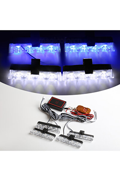 Choice1 ضوء LED للسيارة أبيض وأزرق، ضوء ستروب أحمر وأزرق، جهاز تحكم عن بعد لا...