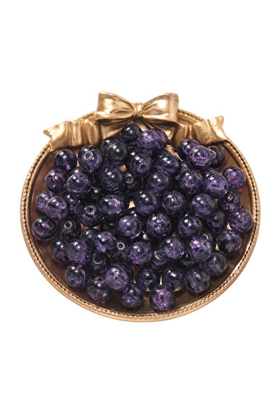 Choice10 Dark purple 50pcs Glass Round Crackle Beads 10mm Loose Spacer Beads ...