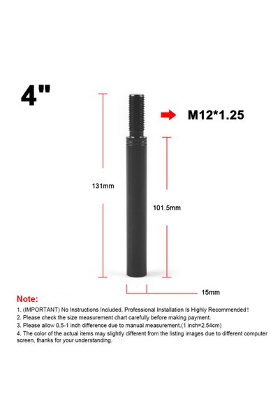 Choice 2inch and M10X1.5 2‘’ 3‘’ 3.5‘’ 4‘’ 10'' Aluminum Shift Knob Extender ...